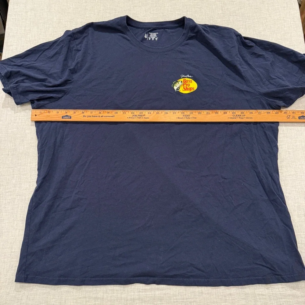Bass Pro Shops Men 4XL Navy Blue Johnny Morris Graphic T-Shirt 100% Cotton